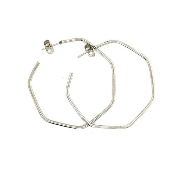 Heptagonal Hoops Earrings  - Picture 1 of 3